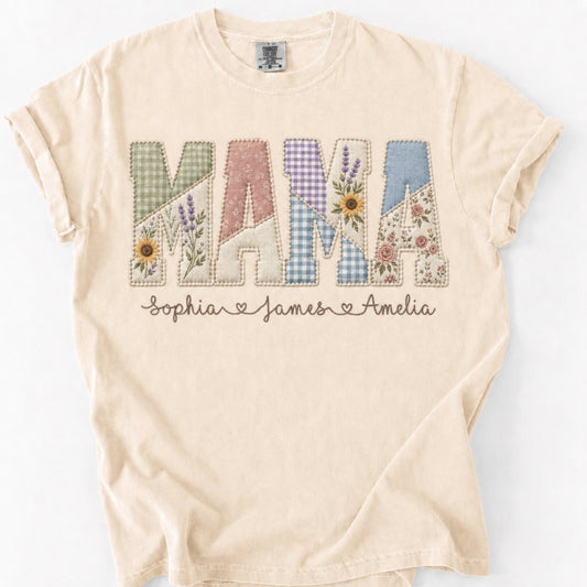 iLuv™ Personalized MAMA 'Floral Faux Patchwork' Names T-Shirt