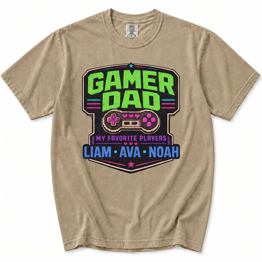 iLuv™ Personalized 'Gamer Dad' Custom Names T-Shirt