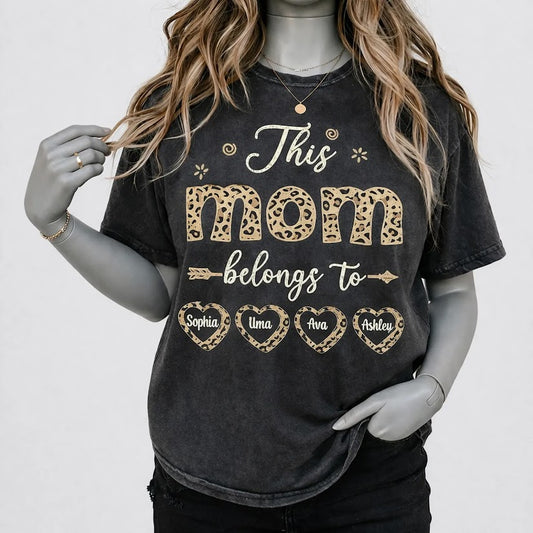 iLuv™ Personalized MOM 'Leopard Heart' Names T-Shirt