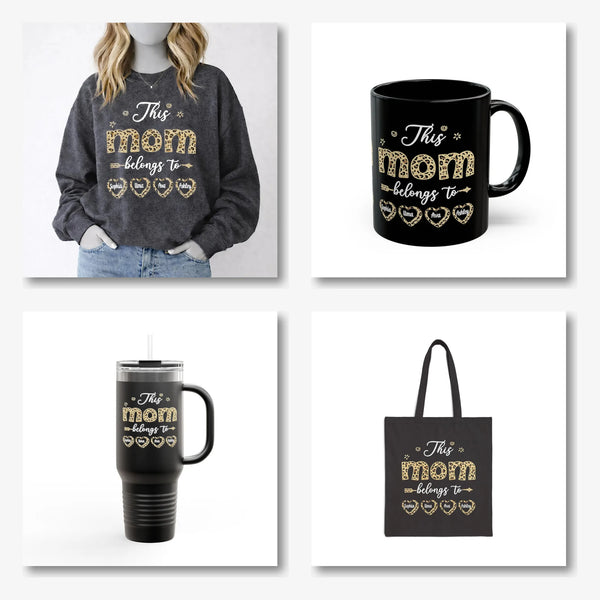 Leopard Heart Mom Tee