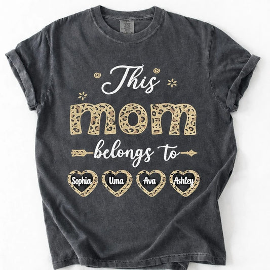 iLuv™ Personalized MOM 'Leopard Heart' Names T-Shirt