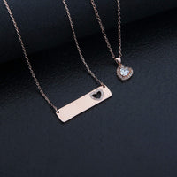 Load image into Gallery viewer, AKLuv™ Mother &amp; Daughter Matching &#39;Cut Out&#39; Heart Cubic Zirconia Necklace Set - 2,3,4 Pieces Mother Daughter Necklace AKLuv™ 
