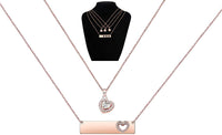 Load image into Gallery viewer, AKLuv™ Mother &amp; Daughter Matching &#39;Cut Out&#39; Heart Cubic Zirconia Necklace Set - 2,3,4 Pieces Mother Daughter Necklace AKLuv™ 
