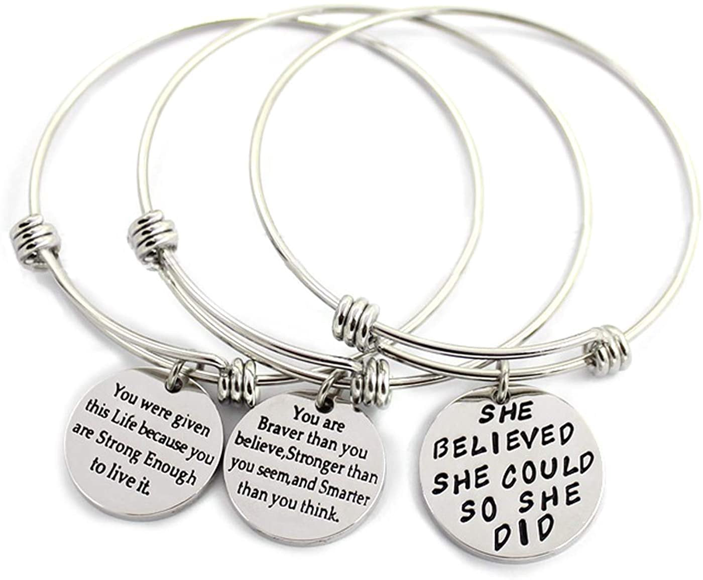 Look for me in Rainbows Bar Bracelet with outlet Engraved Quote in Stainless Steel