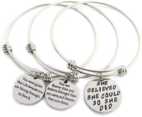 Load image into Gallery viewer, BLifeLUV™ 3-Piece Inspirational &quot;You are Braver...&quot; Quote Stainless Steel Expandable Bracelet BLifeLUV™ 
