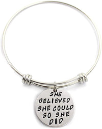Load image into Gallery viewer, BLifeLUV™ 3-Piece Inspirational &quot;You are Braver...&quot; Quote Stainless Steel Expandable Bracelet BLifeLUV™ 
