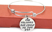 Load image into Gallery viewer, BLifeLUV™ 3-Piece Inspirational &quot;You are Braver...&quot; Quote Stainless Steel Expandable Bracelet BLifeLUV™ 
