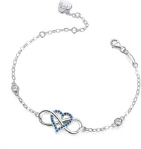 Load image into Gallery viewer, BLINGLuv™ Wife Infinity Heart Bracelet - S925 Sterling Silver, Cubic Zirconia, Love Heart Charms BLINGLuv™ 
