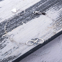 Load image into Gallery viewer, BLINGLuv™ Wife Infinity Heart Bracelet - S925 Sterling Silver, Cubic Zirconia, Love Heart Charms BLINGLuv™ 
