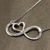 Load image into Gallery viewer, CharmSLUV™ S925 Sterling Silver Mother &amp; Daughter &quot;Forever Love&quot; Quote Infinity Heart Necklace Mother Daughter Necklace CharmSLUV™ 
