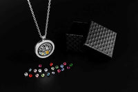 Load image into Gallery viewer, CHLuv™ I Love You to the Moon and Back Family Tree of Life Floating Charms Memory Locket Necklace with Created Birthstone Gifts for Mom CHLuv™ 
