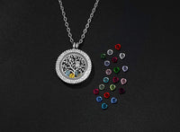 Load image into Gallery viewer, CHLuv™ I Love You to the Moon and Back Family Tree of Life Floating Charms Memory Locket Necklace with Created Birthstone Gifts for Mom CHLuv™ 
