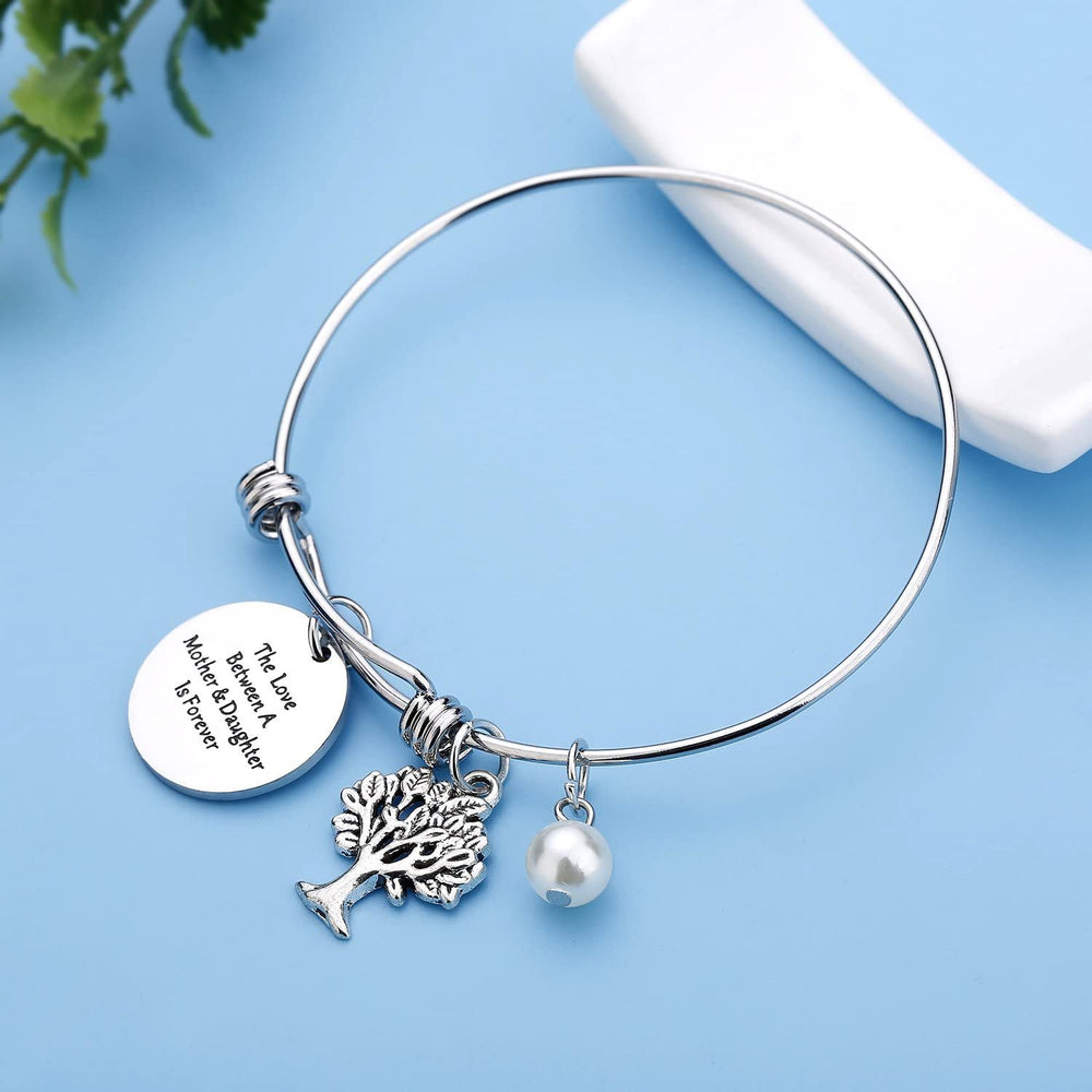 CJLuv™ Mother & Daughter Tree of Life & "Forever Love" Quote Bangle Mother Daugher Bangle CJLuv™ 