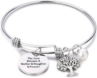 Load image into Gallery viewer, CJLuv™ Mother &amp; Daughter Tree of Life &amp; &quot;Forever Love&quot; Quote Bangle Mother Daugher Bangle CJLuv™ 

