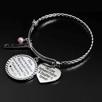 Load image into Gallery viewer, CloverLUV™ Mother &amp; Daughter &quot;Best Friend&quot; and &quot;Forever Love&quot; Quotes Bangle w/ 4 Charms mother daughter bangle CloverLUV™ 
