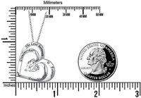 Load image into Gallery viewer, DCHLuv™ Grandmother + Granddaughter S925 Sterling Silver &quot;Love Forever&quot; Quote Heart Crystal Necklace grandmother granddaughter necklace DCHLuv™ 
