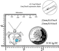 Load image into Gallery viewer, DSLuv™ S925 Sterling Silver TURTLE Mother &amp; Daughter Cubic Zirconia Heart Necklace Mother Daughter Necklace DSLuv™ 
