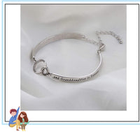 Load image into Gallery viewer, FeelLUV™ Grandmother &amp; Granddaughter &quot;Forever Love&quot; Quote Interlocking Circles Bracelet grandmother granddaughter necklace FeelLUV™ 
