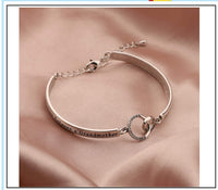 Load image into Gallery viewer, FeelLUV™ Grandmother &amp; Granddaughter &quot;Forever Love&quot; Quote Interlocking Circles Bracelet grandmother granddaughter necklace FeelLUV™ 
