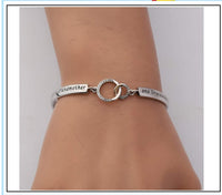 Load image into Gallery viewer, FeelLUV™ Grandmother &amp; Granddaughter &quot;Forever Love&quot; Quote Interlocking Circles Bracelet grandmother granddaughter necklace FeelLUV™ 
