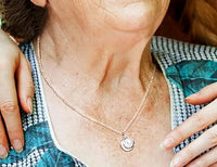 Load image into Gallery viewer, GiftLuv™ Grandmother Cubic Zirconia Moon Crystal, White Gold Plated Necklace w/ Message Card grandmother necklace GiftLuv™ 
