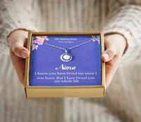 Load image into Gallery viewer, GiftLuv™ Grandmother Cubic Zirconia Moon Crystal, White Gold Plated Necklace w/ Message Card grandmother necklace GiftLuv™ 
