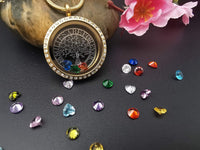 Load image into Gallery viewer, GKLuv™ Family Tree Floating Locket Neckace, 18K Gold Plated, &#39;Families Forever&#39; Quote, 24 Birthstones iluvfamily 
