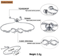 Load image into Gallery viewer, InfinityLuv™ MOM Heart Infinity Symbol Cubic Zirconia - White Gold Plated Bracelet Mother Bracelet InfinityLuv™ 
