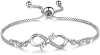 Load image into Gallery viewer, InfinityLuv™ MOM Heart Infinity Symbol Cubic Zirconia - White Gold Plated Bracelet Mother Bracelet InfinityLuv™ 
