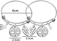 Load image into Gallery viewer, JQLuv™ GrandMother &amp; Granddaughter Matching &#39;Half Heart&#39; Forever Love Quote Bangle 2pc Set grandmother granddaughter bracelet JQLuv™ 
