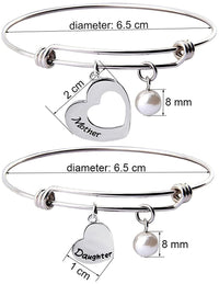 Load image into Gallery viewer, KYLuv™ Mother &amp; Daughter Matching &#39;Cut Out&#39; Heart Bangle Set - 2 Piece mother daughter bangle KYLuv™ 
