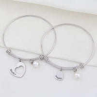 Load image into Gallery viewer, KYLuv™ Mother &amp; Daughter Matching &#39;Cut Out&#39; Heart Bangle Set - 2 Piece mother daughter bangle KYLuv™ 
