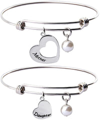 Load image into Gallery viewer, KYLuv™ Mother &amp; Daughter Matching &#39;Cut Out&#39; Heart Bangle Set - 2 Piece mother daughter bangle KYLuv™ 
