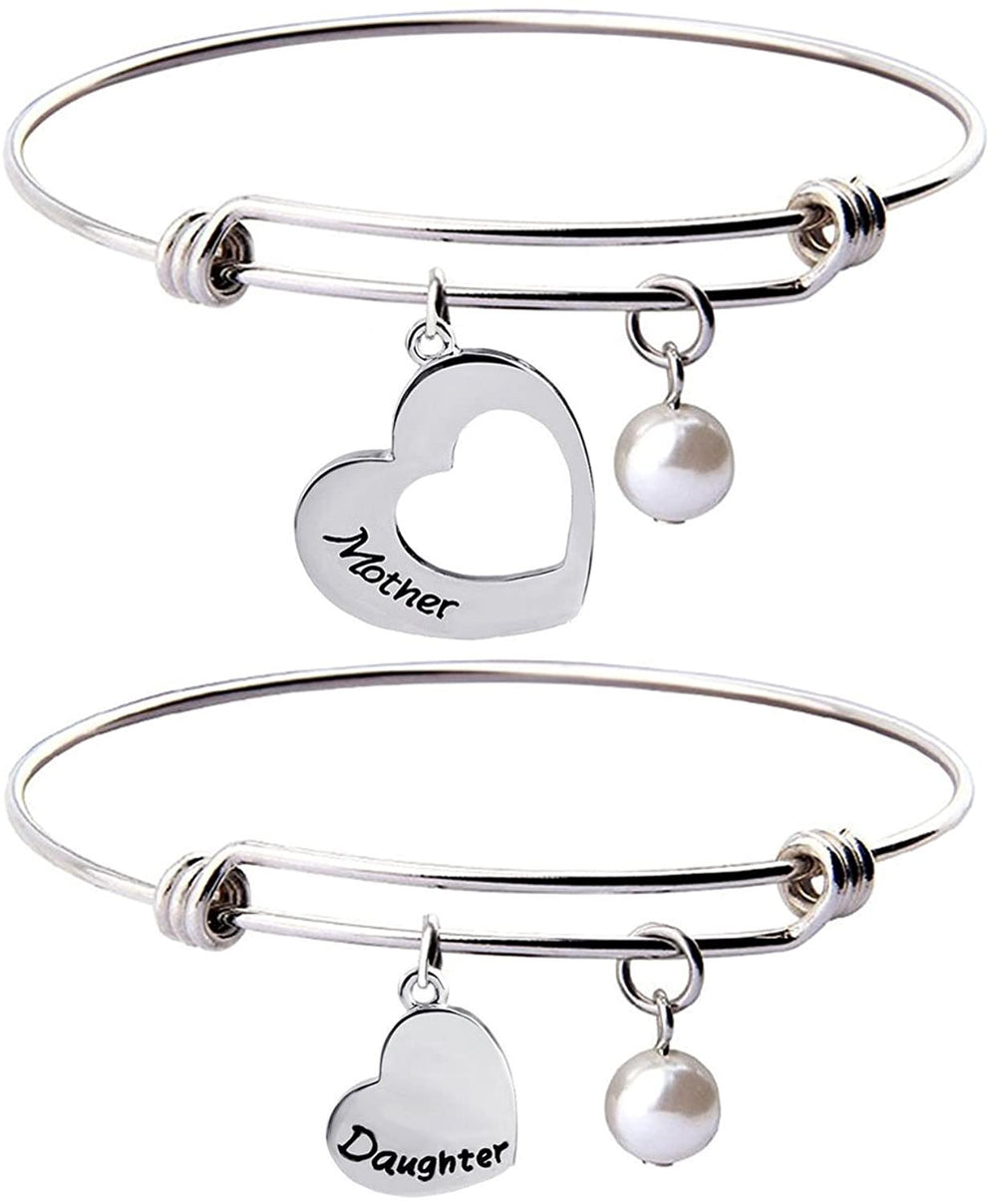 KYLuv™ Mother & Daughter Matching 'Cut Out' Heart Bangle Set - 2 Piece mother daughter bangle KYLuv™ 