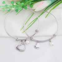 Load image into Gallery viewer, KYLuv™ Mother &amp; Daughter Matching &#39;Cut Out&#39; Heart Bangle Set - 2 Piece mother daughter bangle KYLuv™ 

