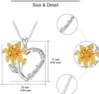 Load image into Gallery viewer, L&amp;GLuv™ Grandmother S925 Sterling Silver Lily Flower - Infinity Heart Crystal Necklace grandmother necklace L&amp;GLuv™ 
