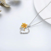 Load image into Gallery viewer, L&amp;GLuv™ Grandmother S925 Sterling Silver Lily Flower - Infinity Heart Crystal Necklace grandmother necklace L&amp;GLuv™ 
