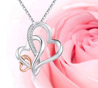 Load image into Gallery viewer, MEDLuv™ Grandmother S925 Sterling Silver Three Generation Infinity Hearts Cubic Zirconia Necklace grandmother necklace MEDLuv™ 
