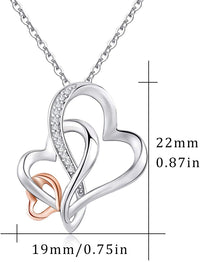 Load image into Gallery viewer, MEDLuv™ Grandmother S925 Sterling Silver Three Generation Infinity Hearts Cubic Zirconia Necklace grandmother necklace MEDLuv™ 
