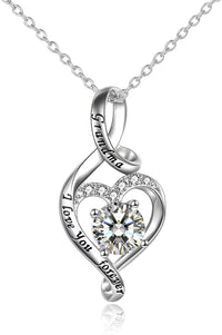 Load image into Gallery viewer, POPLuv™ S925 Sterling Silver &quot;Grandma: I Love You Forever&quot; Quote Infinity Heart Necklace grandmother necklace POPLuv™ 
