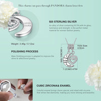 Load image into Gallery viewer, QueenLuv™ S925 Sterling Silver MOM &quot;Love You to Moon&quot; Cubic Zirconia Heart Pendant Charms mother charm QueenLuv™ 

