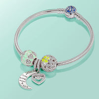 Load image into Gallery viewer, QueenLuv™ S925 Sterling Silver MOM &quot;Love You to Moon&quot; Cubic Zirconia Heart Pendant Charms mother charm QueenLuv™ 
