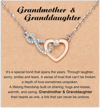 Load image into Gallery viewer, SHYLuv™ Grandmother + Granddaughter Heart Infinity Cubic Zirconia, Rose Gold Necklace grandmother granddaughter necklace SHYLuv™ 
