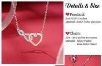 Load image into Gallery viewer, SHYLuv™ Grandmother + Granddaughter Heart Infinity Cubic Zirconia, Rose Gold Necklace grandmother granddaughter necklace SHYLuv™ 
