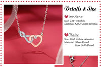 Load image into Gallery viewer, SHYLuv™ Mother &amp; Daughter Heart Infinity Cubic Zirconia - White Rose Gold Plated Necklace Mother Daughter Necklace SHYLuv™ 
