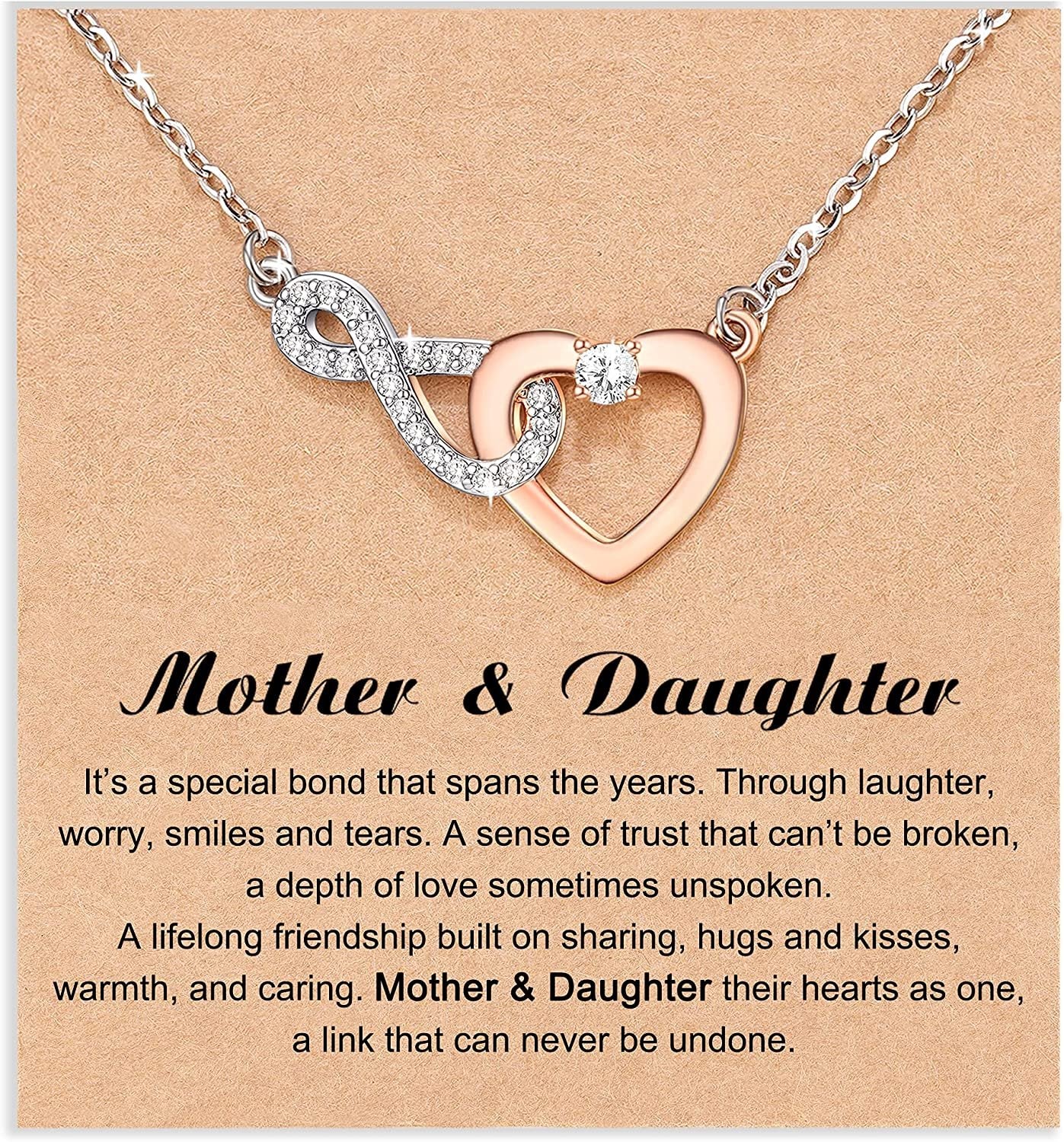 SHYLuv™ Mother Daughter Heart Infinity Cubic Zirconia White