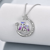 Load image into Gallery viewer, YFJewelz™ S925 Sterling Silver OWL Mother &amp; Daughter &quot;Love You to Moon&quot; Quote Star Necklace mother daughter necklace YFJLuv™ 
