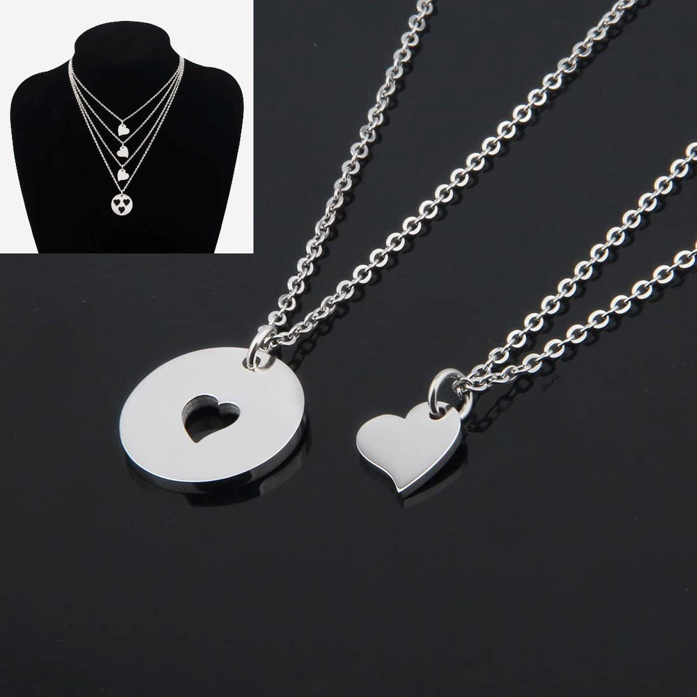 ZBLuv™ Mother & Daughter Matching 'Cut Out' Heart Necklace Set - 2,3,4 Pieces Mother Daughter Necklace ZBLuv™ 