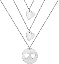 Load image into Gallery viewer, ZBLuv™ Mother &amp; Daughter Matching &#39;Cut Out&#39; Heart Necklace Set - 2,3,4 Pieces Mother Daughter Necklace ZBLuv™ Two 
